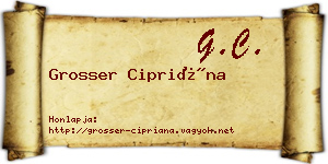 Grosser Cipriána névjegykártya